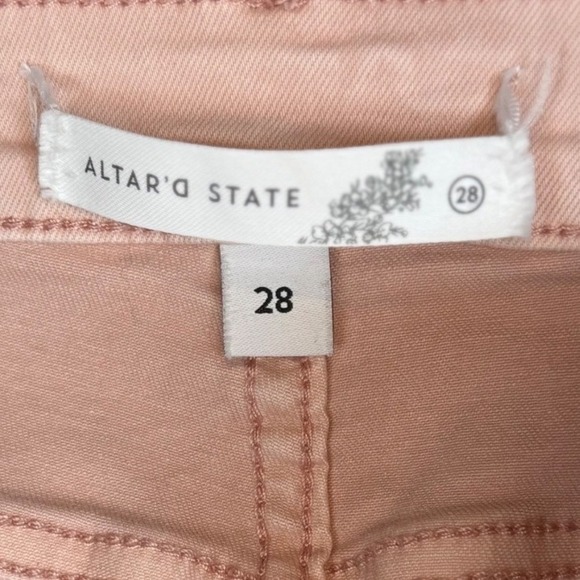 Altar'd State Mid Rise Flare Jeans, Dusty Pink, Size 28 - Picture 10 of 11